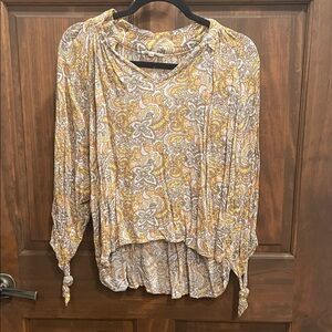 Christian Siriano Paisley Blouse - Yellow and Gray